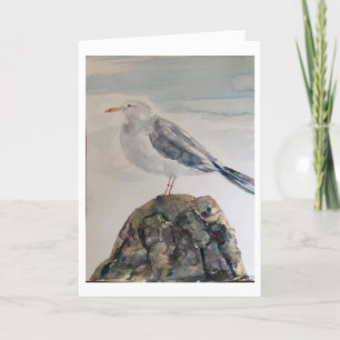 Originele Seagull Art op een lege Kaart