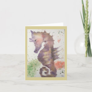 Originele Seahorse Art over blanco kaart