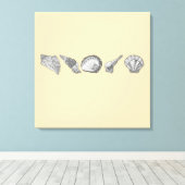 Originele Seashell Art Kies uw kleur Canvas Afdruk (Insitu (Houten vloer))