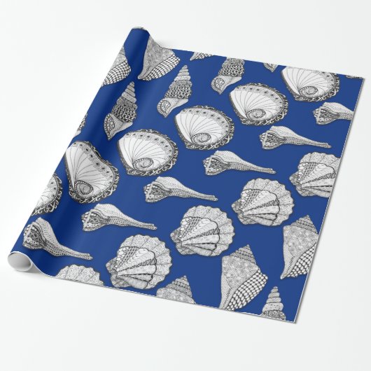 Originele Seashell Collectie Art Cadeaupapier (Uitgerold)