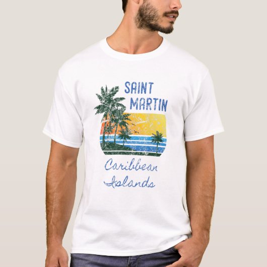 Originele Sint-Martin Caribische Eilanden — Onderd T-shirt (Voorkant)