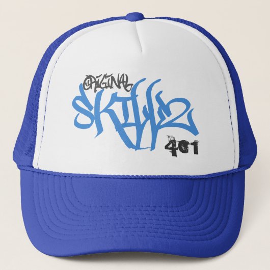 Originele Skillz-Logo (nieuw blauw) Trucker Pet (Voorkant)