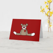 Originele Sock Monkey Tshirts en cadeaus Kaart (Gele Bloem)