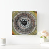 Originele spin art vierkante klok (Huis)