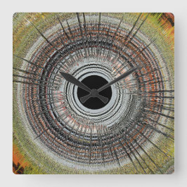 Originele spin art vierkante klok
