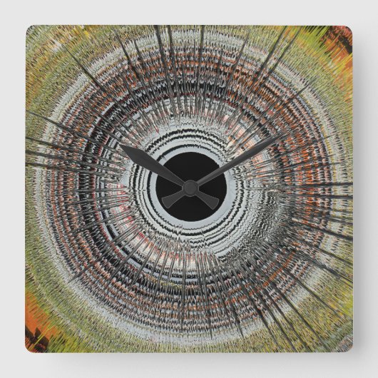 Originele spin art vierkante klok (Voorkant)