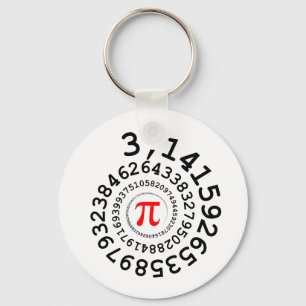 Originele spiraal van cijfers Pi nummer 3,14... Sleutelhanger