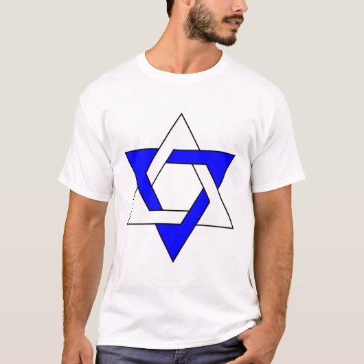 Originele Ster van het symbool van David Twee kleu T-shirt (Voorkant)