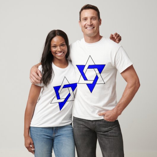 Originele Ster van het symbool van David Twee kleu T-shirt (Unisex)