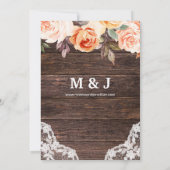 Originele stijl- Houten Kant Roze & Perzik Bloemen Kaart (Achterkant)