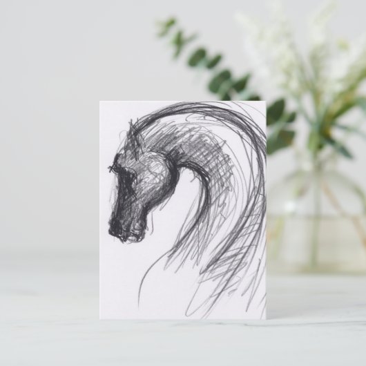 Originele tekening 1 Paardenjaar Dierenriem Ansich Briefkaart (Staand voorkant)
