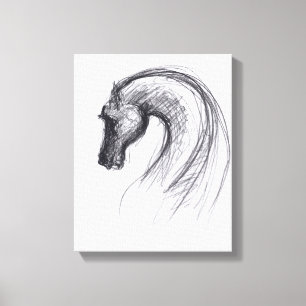Originele tekening 1 Paardenjaar Zodiac Canvas afd Afdruk