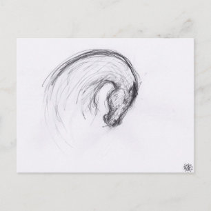 Originele tekening 2 Paardenjaar dierlijk Briefkaa Briefkaart