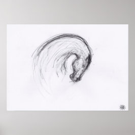 Originele tekening 2 Paardenjaar dierlijk Poster