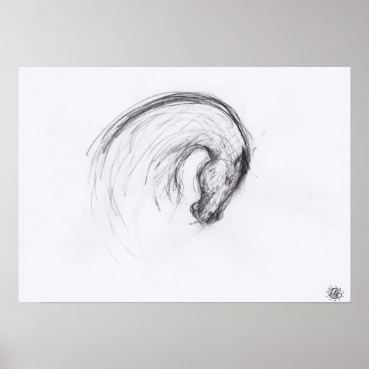 Originele tekening 2 Paardenjaar dierlijk Poster (Voorkant)