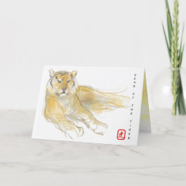 Originele tekening Chinese tijgerjaar verjaardag H Feestdagen Kaart