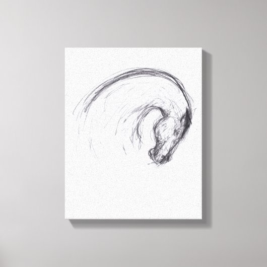 Originele tekening van 2 Paarden Jaar Zodiac Canva Canvas Afdruk (Voorkant)