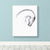 Originele tekening van 2 Paarden Jaar Zodiac Canva Canvas Afdruk (Insitu (Houten vloer))