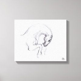 Originele tekening van 4 Paarden Jaar Zodiac Canva Canvas Afdruk