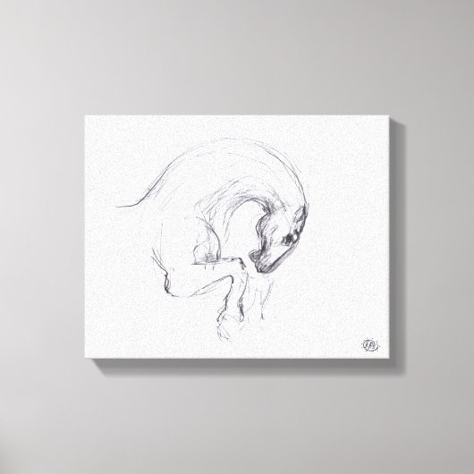Originele tekening van 4 Paarden Jaar Zodiac Canva Canvas Afdruk (Voorkant)