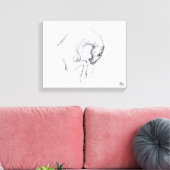 Originele tekening van 4 Paarden Jaar Zodiac Canva Canvas Afdruk (Insitu (Woonkamer))
