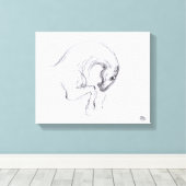 Originele tekening van 4 Paarden Jaar Zodiac Canva Canvas Afdruk (Insitu (Houten vloer))