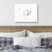 Originele tekening van 4 Paarden Jaar Zodiac Canva Canvas Afdruk (Insitu (Slaapkamer))