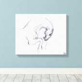 Originele tekening van 4 Paarden Jaar Zodiac Canva Canvas Afdruk (Insitu (Houten vloer))