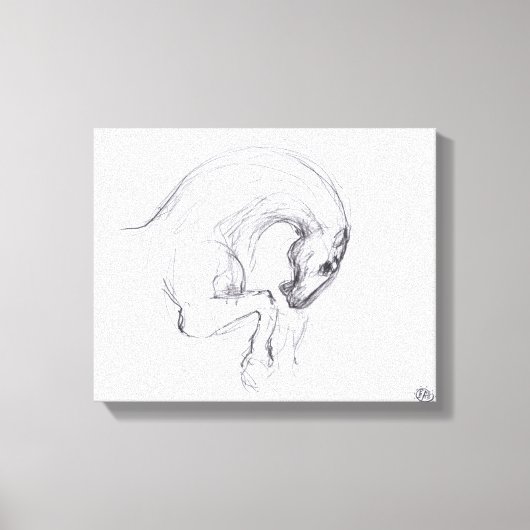 Originele tekening van 4 Paarden Jaar Zodiac Canva Canvas Afdruk (Voorkant)