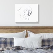 Originele tekening van 4 Paarden Jaar Zodiac Canva Canvas Afdruk (Insitu (Slaapkamer))