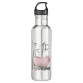 Originele tekening Varkens en bamboe Waterfles (Voorkant)
