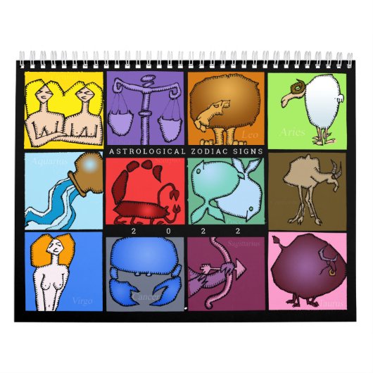 Originele tekeningen Astrologische Tekens grafiek  Kalender (Hoes)