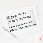Originele tekst van Sanskriet: De Gayatri Mantra, Rechthoekige Sticker (Envelop)