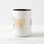 Originele tijger Waterverf Chinees Zodiamonogram Tweekleurige Koffiemok (Center)