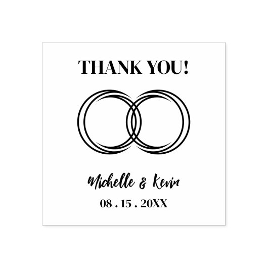 Originele trendy trouwringen dank u bruiloft rubberstempel (Afrduk)