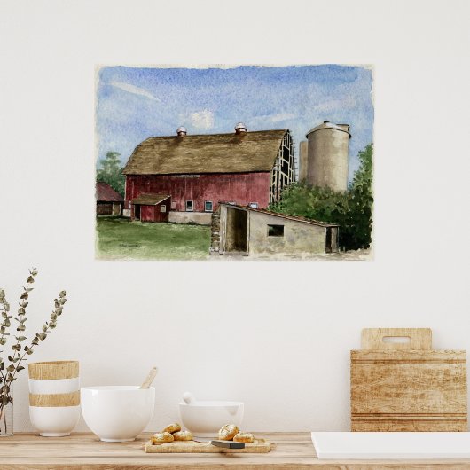 Originele Trescher Barn - poster (Keuken)