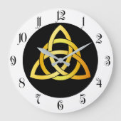 Originele Triquetra cirkel celtic knot Ireland gol Grote Klok (Voorkant)