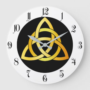 Originele Triquetra cirkel celtic knot Ireland gol Grote Klok