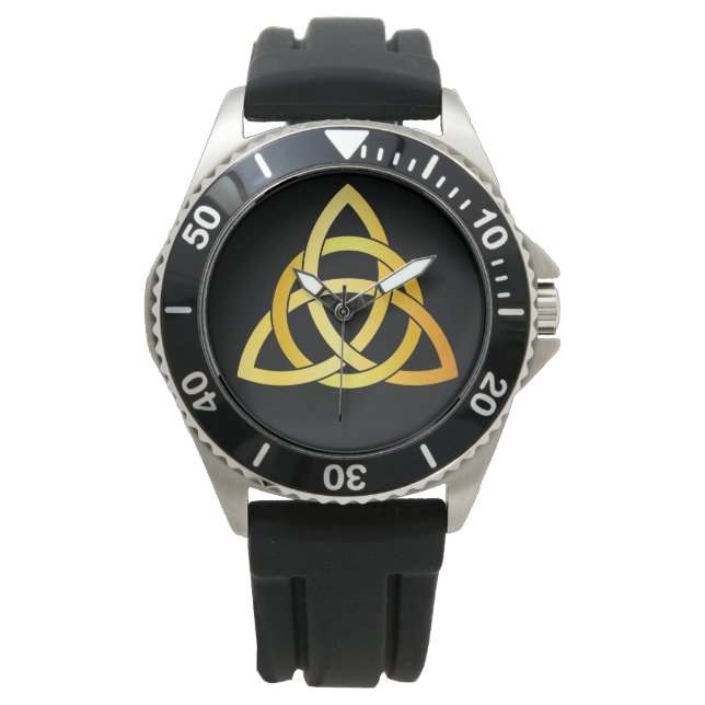 Originele Triquetra cirkel celtic knot Ireland gol Horloge (Voorkant)