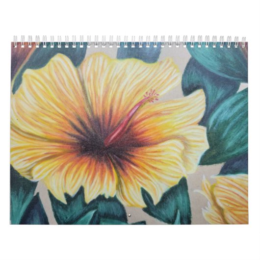 Originele tropische bloem tekening kalender (Hoes)
