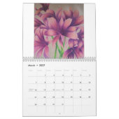Originele tropische bloem tekening kalender (Mar 2027)