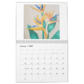 Originele tropische bloem tekening kalender (Jan 2027)