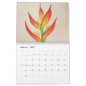 Originele tropische bloem tekening kalender (Feb 2027)