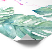 Originele Tropische Waterverf Roze flamingo Poster (Hoek)