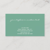 Originele Turquoise Aqua Waterverf Oproep Visitekaartje (Achterkant)