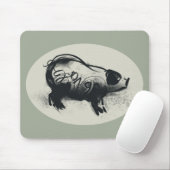 Originele Varkenshottekening met 2019 Mousepad Muismat (Met muis)