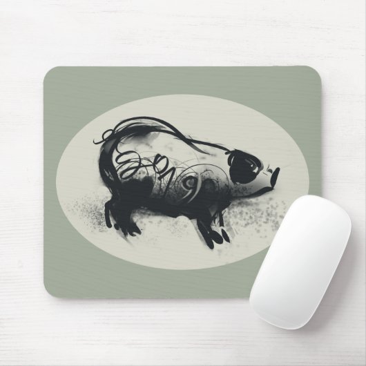 Originele Varkenshottekening met 2019 Mousepad Muismat (Met muis)