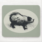 Originele Varkenshottekening met 2019 Mousepad Muismat (Voorkant)