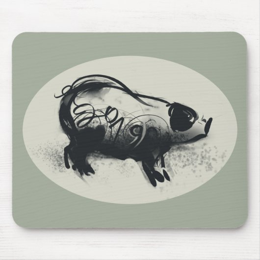 Originele Varkenshottekening met 2019 Mousepad Muismat (Voorkant)