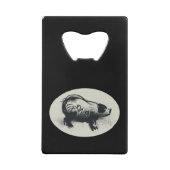 Originele Varkenstekening met 2019 Flesopener Creditkaart Flessenopener (Achterkant)
